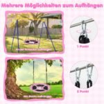 Sūpuoklės lėkštė su reguliuojamomis virvėmis 102 cm skersmens (Rožinė)