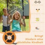 Sūpynės vaikams su reguliuojamomis virvėmis skersmuo 102 cm (Geltona)