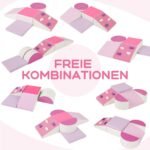 Vaikiškas minkštų putplasčio konstravimo kaladėlių rinkinys su laipiojimo elementais (Rožinė)