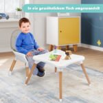 Transformuojamas vaikiškas maitinimo kėdutės stalas (Pilka)