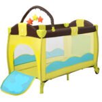 Sulankstoma kelioninė lovelė-maniežas (Šviesiai žalia)