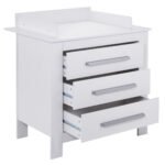 Vystymo komoda su 3 stalčiais ir saugiais kraštais (Balta)