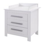 Vystymo komoda su 3 stalčiais ir saugiais kraštais (Balta)