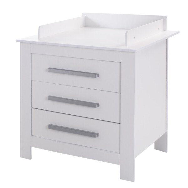 Vystymo komoda su 3 stalčiais ir saugiais kraštais (Balta)