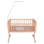 Šūpuojamasis kūdikio lopšys-lovytė su baldakimu ir čiužiniu (Rožinė)