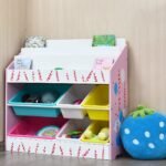 Vaikiškas lentynų organizatorius su 6 talpyklomis (Spalvota)