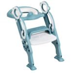 Vaikų tualeto treniruoklis su kopėtėlėmis ir rankenomis (Žalia)