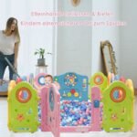 Vaikų žaidimų aptvaras 16 dalių su saugos užraktu (Įvairiaspalvė)