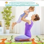 Dvipusis vaikiškas žaidimų ir šliaužiojimo kilimėlis (Žalia)