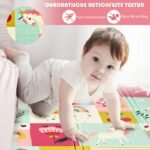 Dvigubo dizaino sulankstomas kūdikio žaidimų kilimėlis (Raudona)