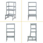 Vaikiška mokomoji taburetė iš bambuko (Pilka)