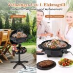 Elektrinė BBQ kepsninė 1200W su dviejų zonų nepridegančia plokšte (Juoda)
