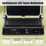 Elektrinis kontaktinis grilis 1800W lietimui jautrus valdymas (Juoda)