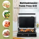 Elektrinis kontaktinis grilis 1800W lietimui jautrus valdymas (Juoda)