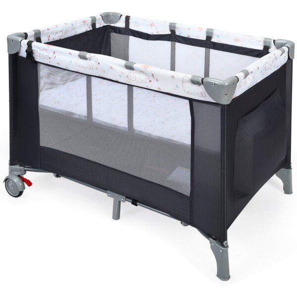 Daugiafunkcis vaikiškas maniežas ir lovytė (Pilka)