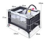 Daugiafunkcis vaikiškas maniežas ir lovytė (Pilka)