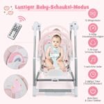 3in1 Kūdikio Kėdutė-Supynės su 8 Pozicijų Reguliavimu ir Laikmačiu (Rožinė)
