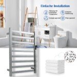 Elektrinis rankšluosčių džiovintuvas su laikmačiu ir apsauga nuo perkaitimo (Sidabrinė)