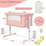 Reguliuojamo aukščio 3-in-1 lovytė-lopšys kūdikiui (Rožinė)