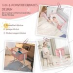 Reguliuojamo aukščio 3-in-1 lovytė-lopšys kūdikiui (Rožinė)