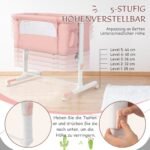 Reguliuojamo aukščio 3-in-1 lovytė-lopšys kūdikiui (Rožinė)