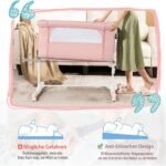 Reguliuojamo aukščio 3-in-1 lovytė-lopšys kūdikiui (Rožinė)