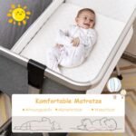 Reguliuojamo aukščio lopšelis lovytė su ratukais (Tamsiai pilka)