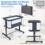 Universali kūdikio lovelė-lopšys su čiužiniu (Tamsiai pilka)