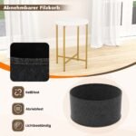 Apvalus staliukas su nuimamu metaliniu rėmu ir krepšiu (Balta)