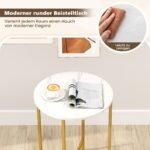 Apvalus staliukas su nuimamu metaliniu rėmu ir krepšiu (Balta)