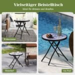 Sulankstomas lauko staliukas su grūdinto stiklo plokšte ir metaliniu rėmu (Pilka)