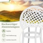 Aliuminio lauko staliukas su reguliuojamomis kojomis (Balta)