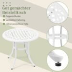 Aliuminio lauko staliukas su reguliuojamomis kojomis (Balta)