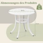 Aliuminio lauko staliukas su reguliuojamomis kojomis (Balta)