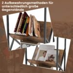 3 pakopų svetainės staliukas su laikikliu žurnalams (Rustiška ruda)