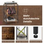 3 pakopų svetainės staliukas su laikikliu žurnalams (Rustiška ruda)