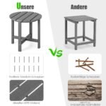 Kompaktiškas lauko staliukas iš UV spinduliams atsparaus plastiko (Pilka)