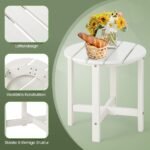 Praktiškas HDPE lauko staliukas (Balta)