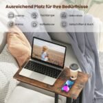 C formos staliukas su metaliniu rėmu (Rustikalus rudas)