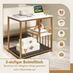 Modernus metalinio rėmo stalelis (Balta)