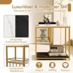 Modernus metalinio rėmo stalelis (Balta)