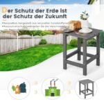 Lauko staliukas iš HDPE atsparus oro sąlygoms (Pilka)