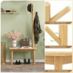 Medinis stovas su suoliuku ir staliuku (Natūrali)