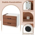 Naktinis staliukas su dviem stalčiais (Ruda)