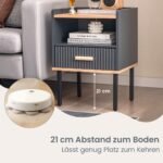 Naktinė spintelė su stalčiumi ir atviru skyreliu (Pilka)