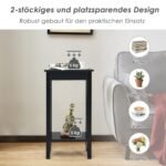 Dvipusis staliukas dviem lentynoms (Juoda)