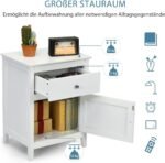 Spintelė naktinė su stalčiumi ir durelėmis (Balta)