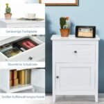 Spintelė naktinė su stalčiumi ir durelėmis (Balta)