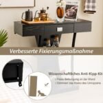 Siauras prieangio staliukas su stalčiumi ir lentyna (Juoda)