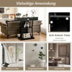 Siauras prieangio staliukas su stalčiumi ir lentyna (Juoda)